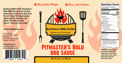 Brothers Barbeque Company's Pitmaster Bold BBQ Sauce 12 oz